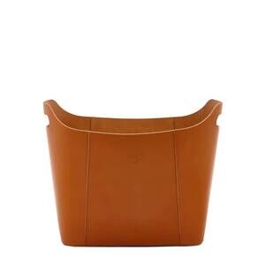 NEW IL BISONTE home basket magazine rack in caramel hardware